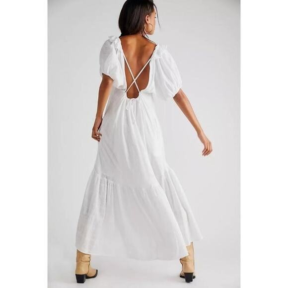 Free People Dresses & Skirts - free people | romantic kaylyn gauze textured cotton boho white midi dress sz XS